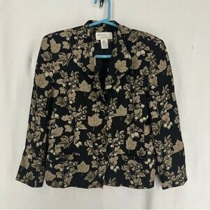 Gavilu Women's Black Floral Blazer